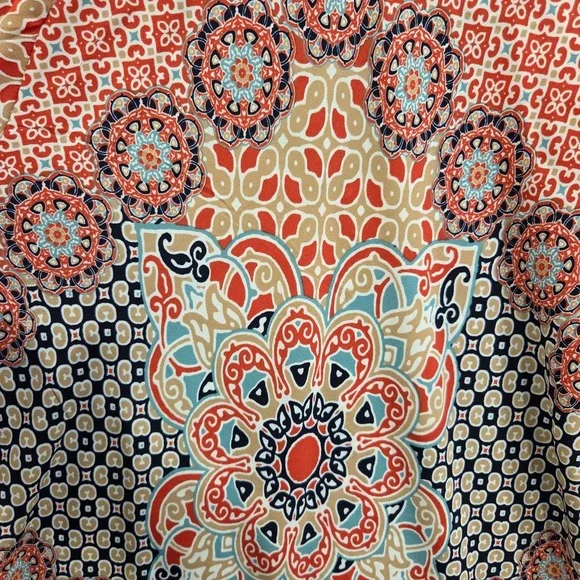 HeartSoul‎ Tunic Top Shirt Women Size Large Bandana Triangle Hem Boho Casual - Picture 3 of 8